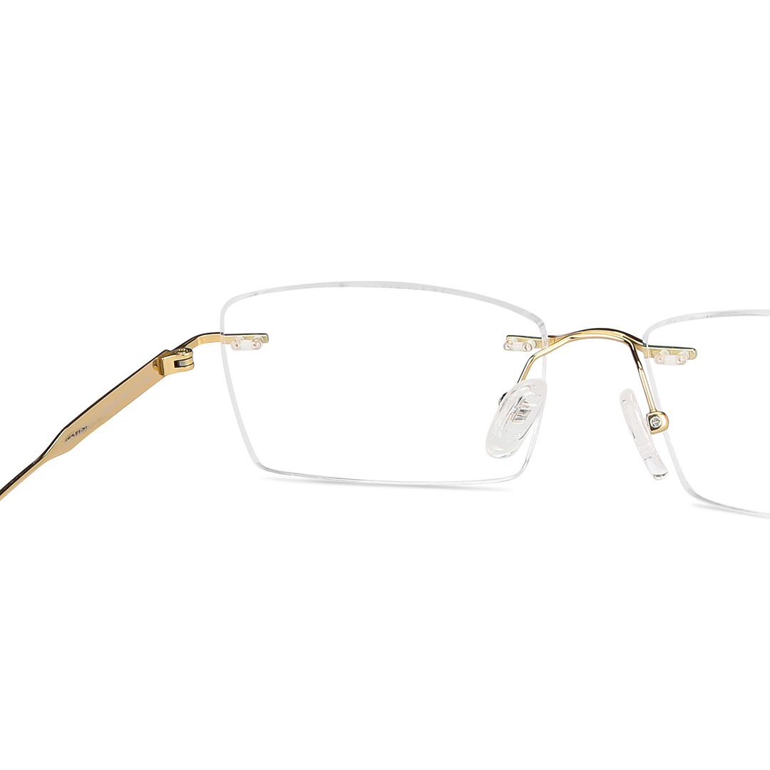 John Jacobs Gold Rimless Rectangle right side