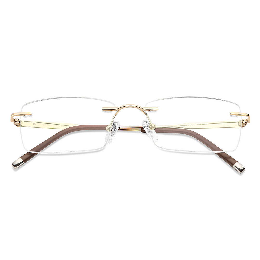 John Jacobs Gold Rimless Rectangle left side