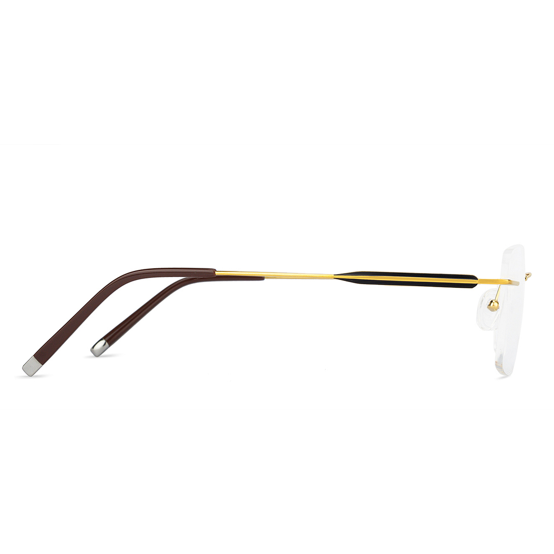 John Jacobs Gold Rimless Square right side