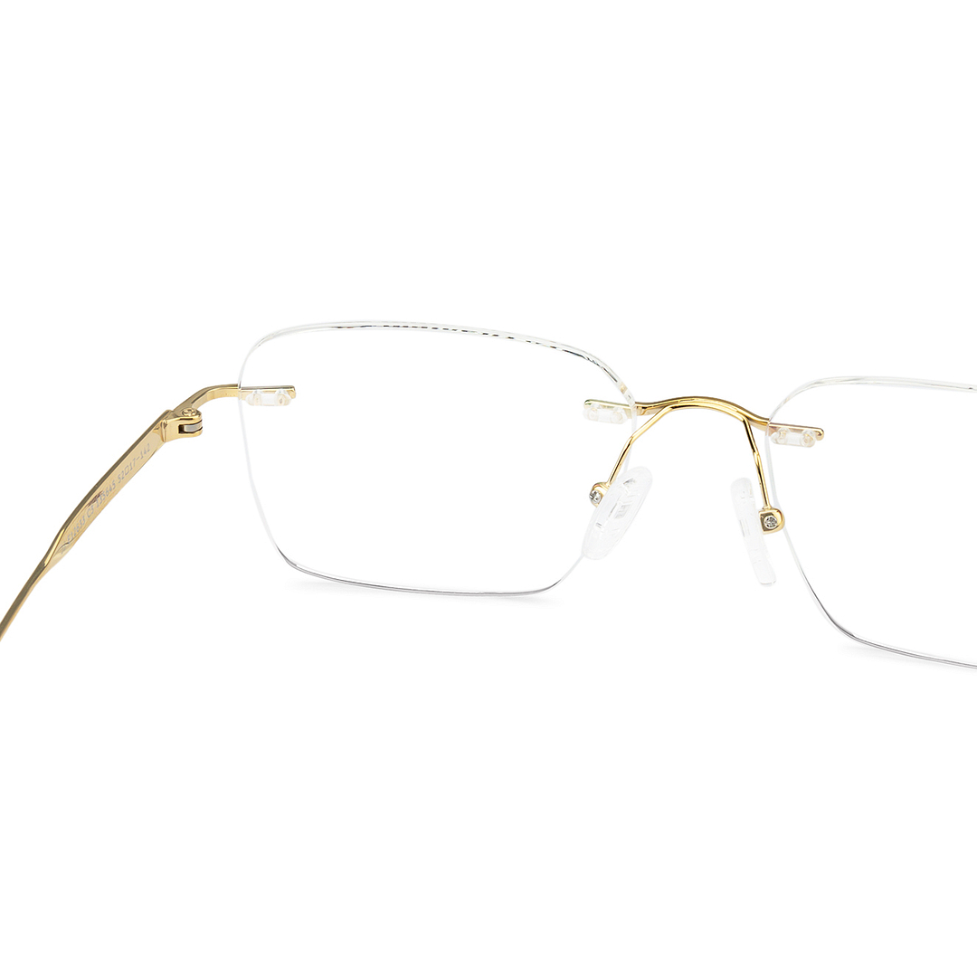 John Jacobs Gold Rimless Square left side