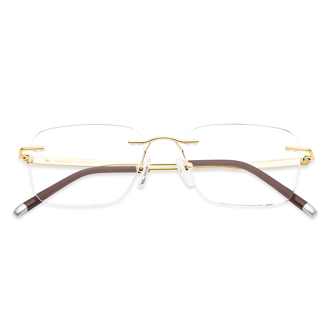 John Jacobs Gold Rimless Square right side