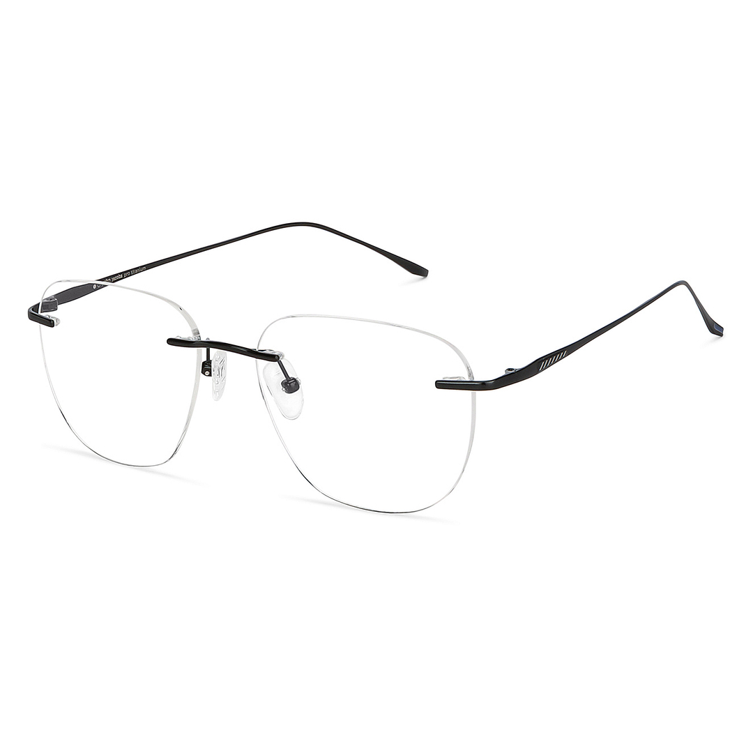 John Jacobs Black Rimless Square right side