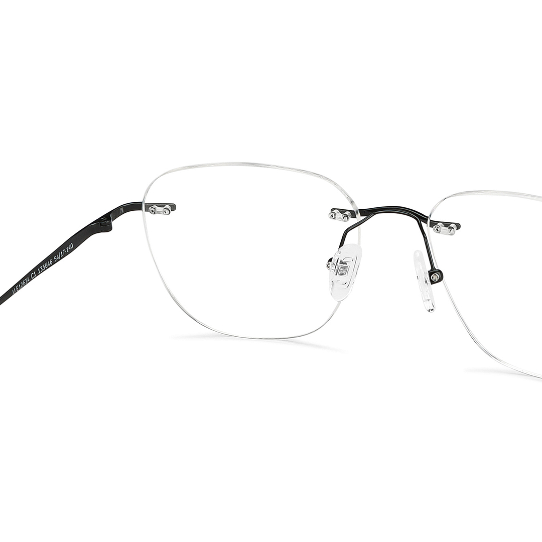 John Jacobs Black Rimless Square right side