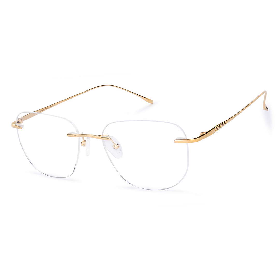 John Jacobs Gold Rimless Square left side