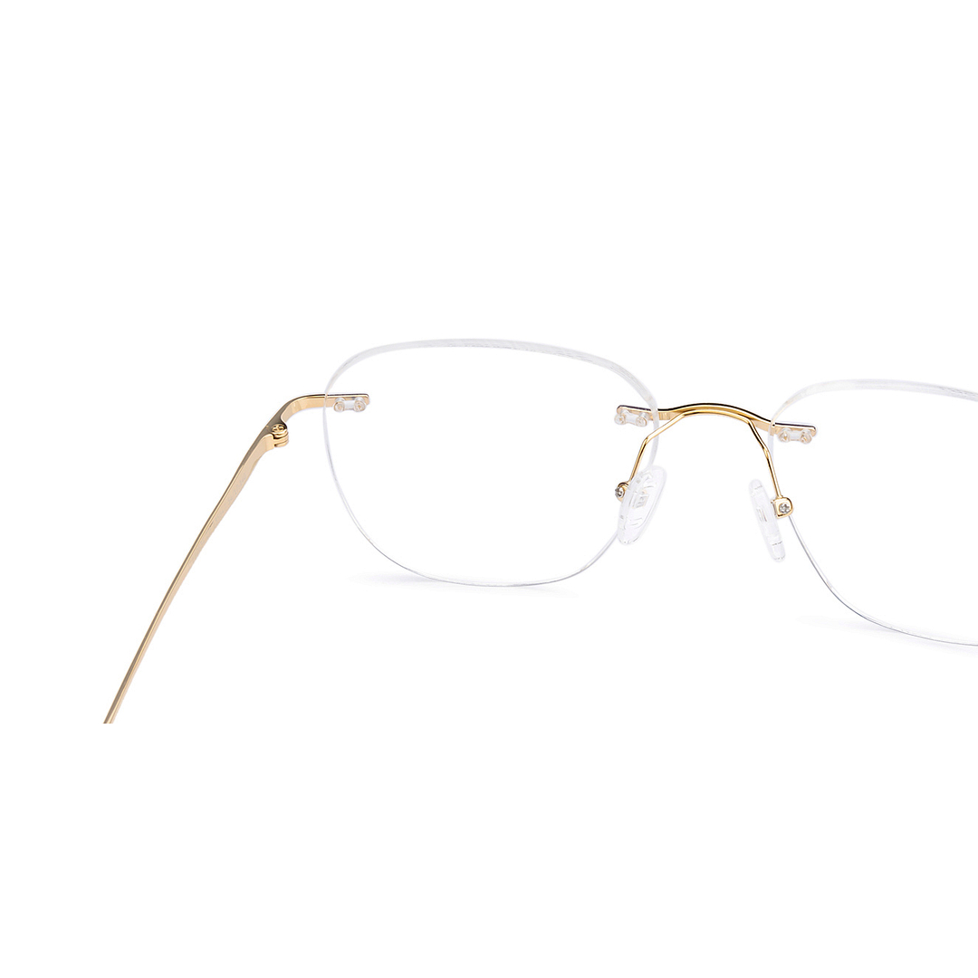 John Jacobs Gold Rimless Square right side