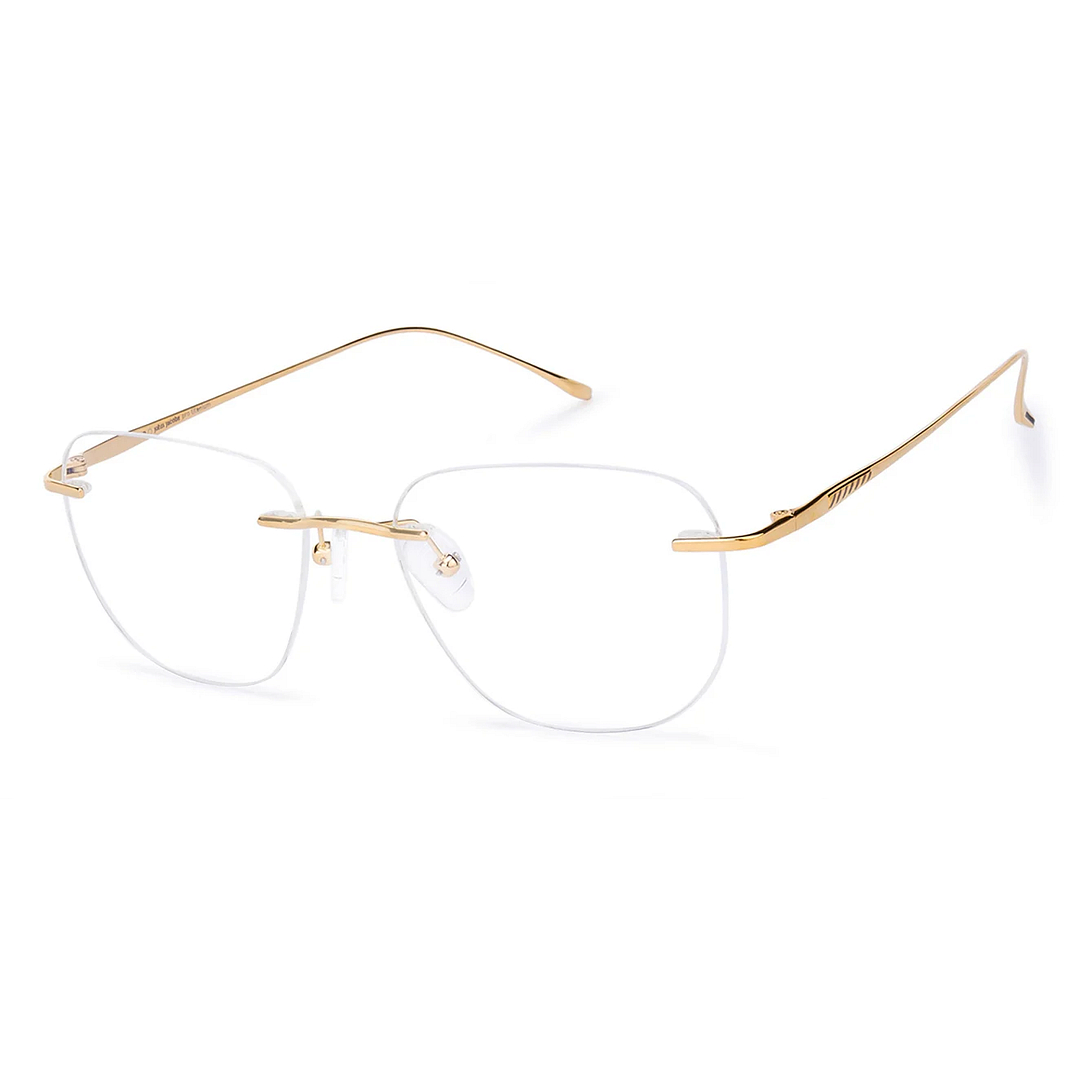 John Jacobs Gold Rimless Square right side
