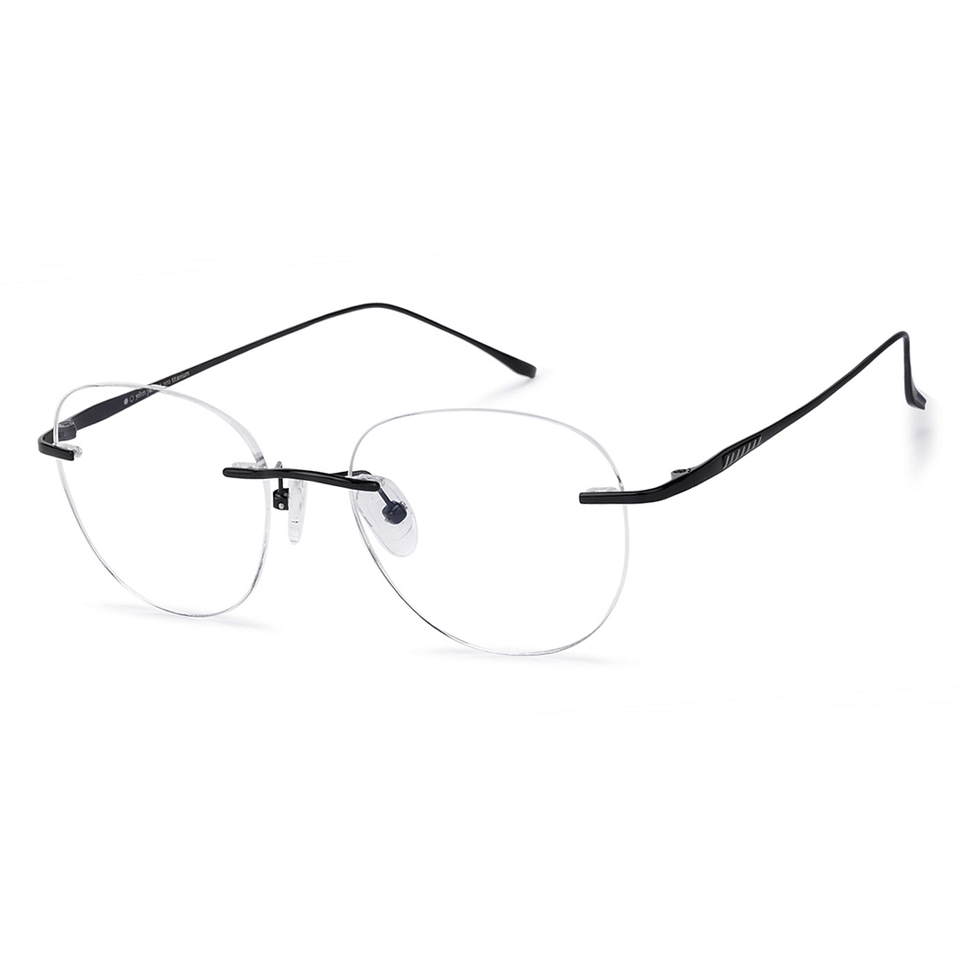 John Jacobs Online Black Rimless Aviator left side