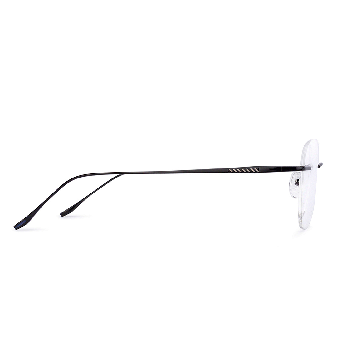 John Jacobs Online Black Rimless Aviator left side