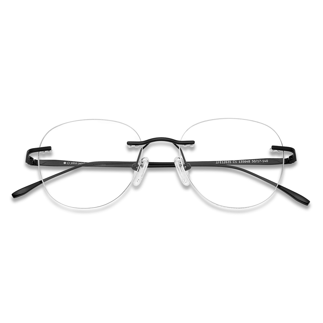 John Jacobs Online Black Rimless Aviator left side