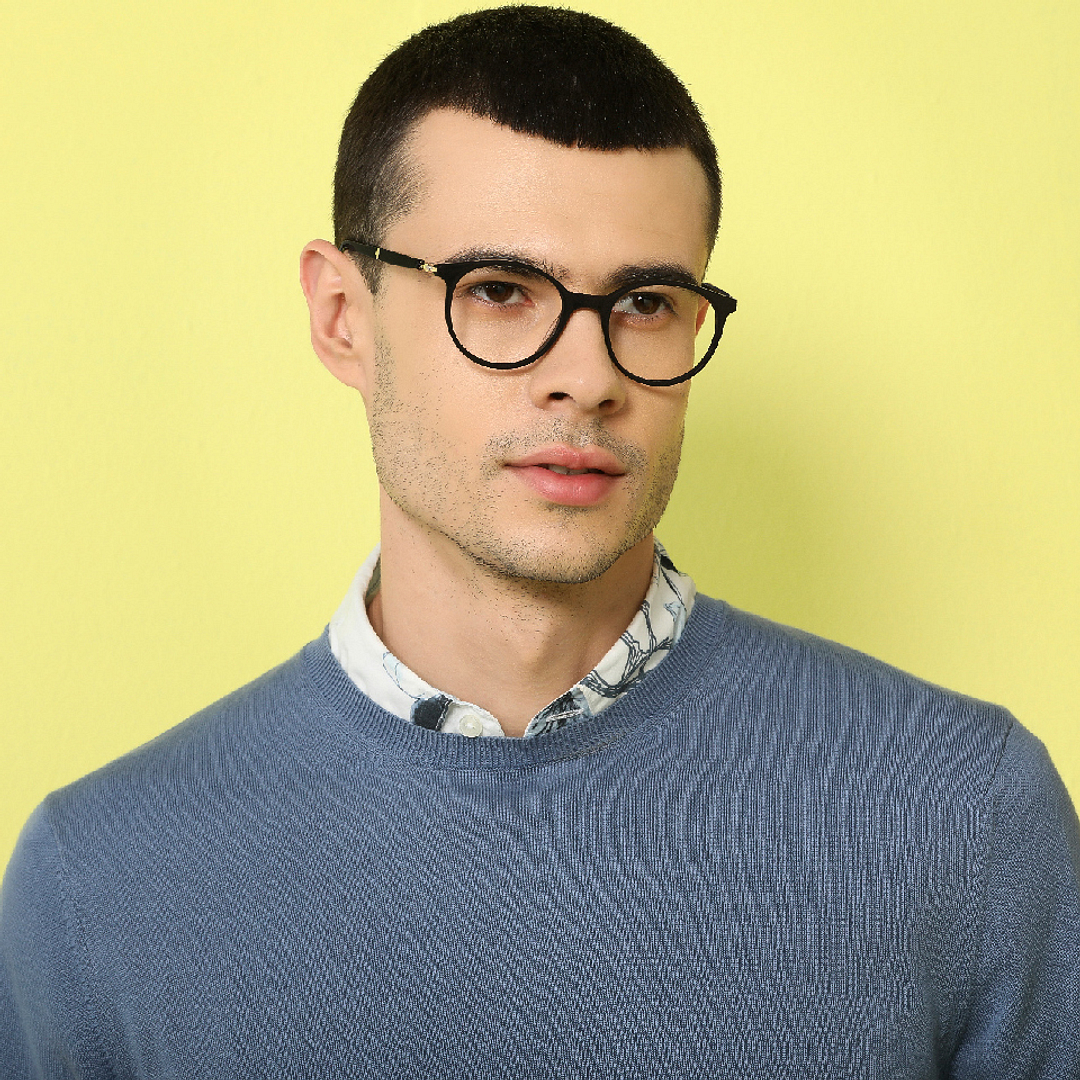 John Jacobs Black Full Rim Round left side
