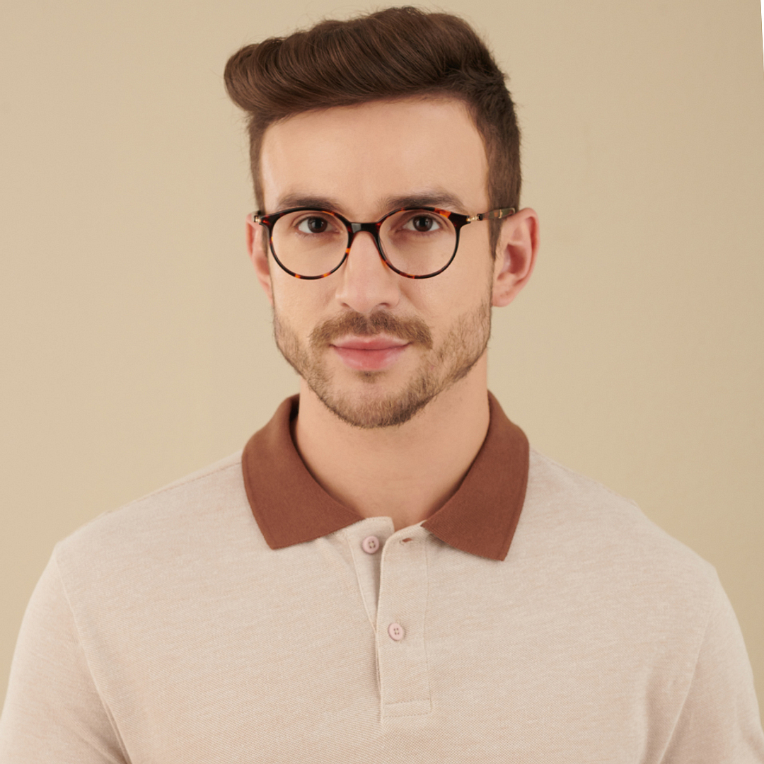 John Jacobs Light Brown Full Rim Round left side
