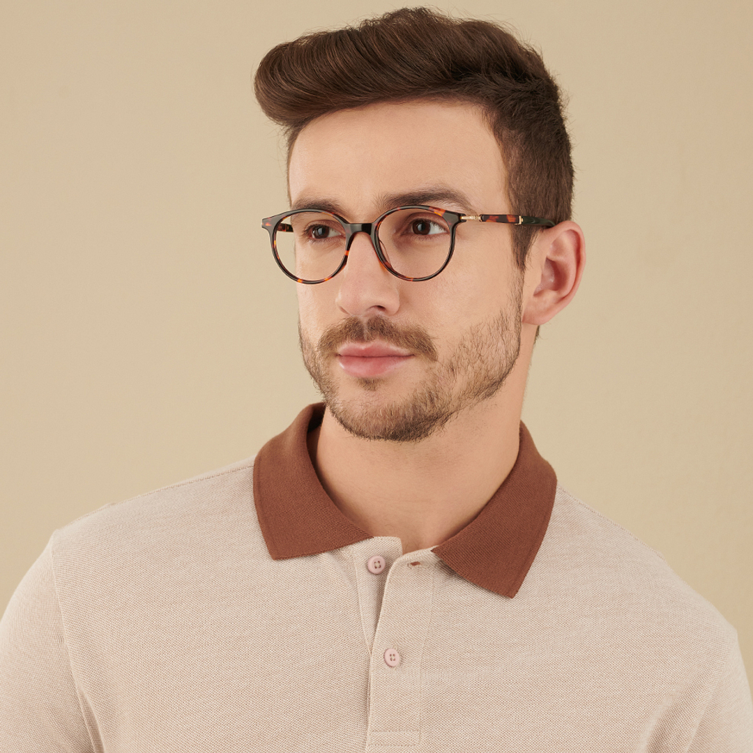 John Jacobs Light Brown Full Rim Round right side