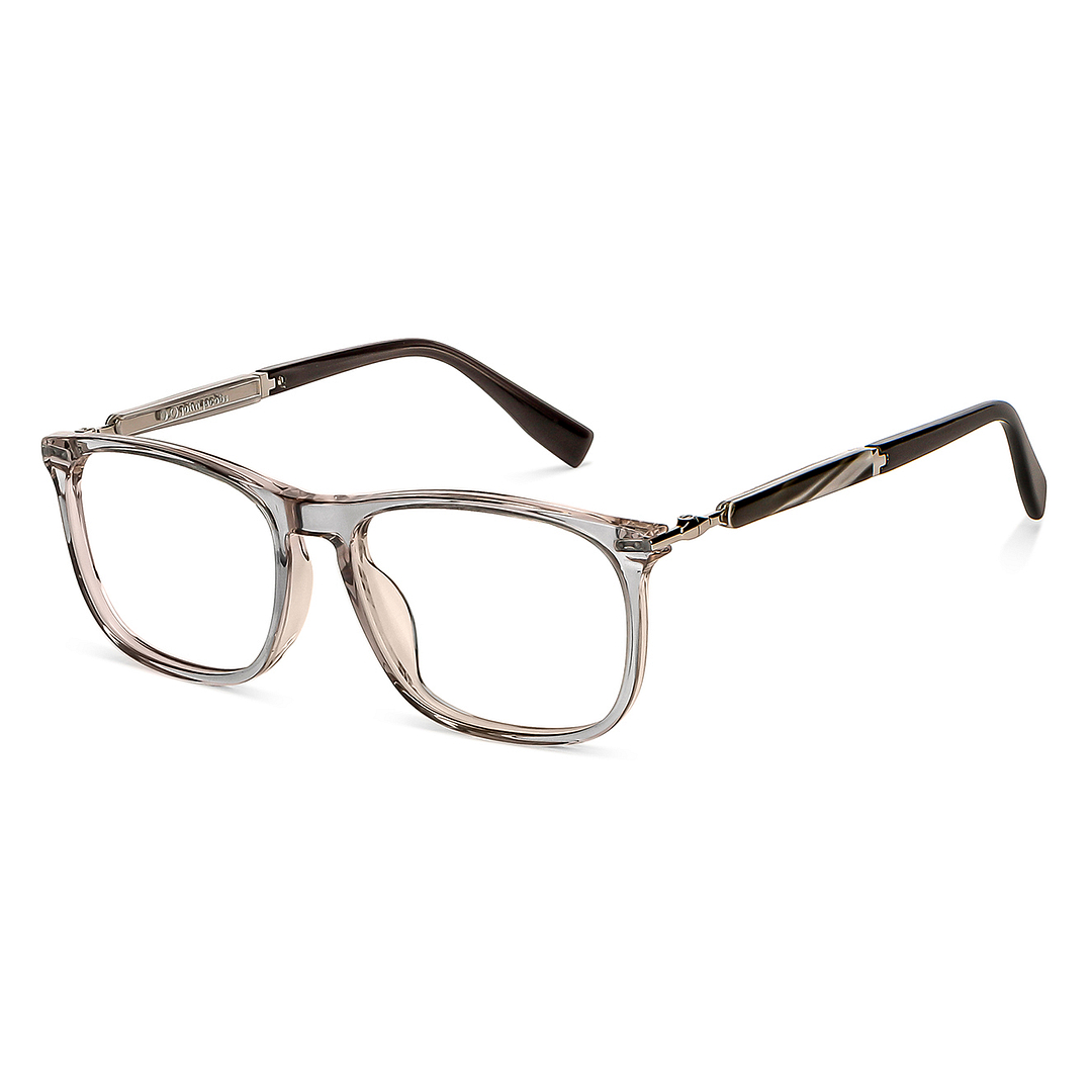 John Jacobs Brown Transparent Full Rim Square left side