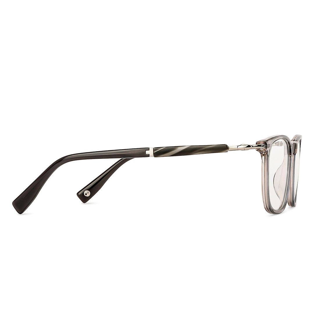 John Jacobs Brown Transparent Full Rim Square left side