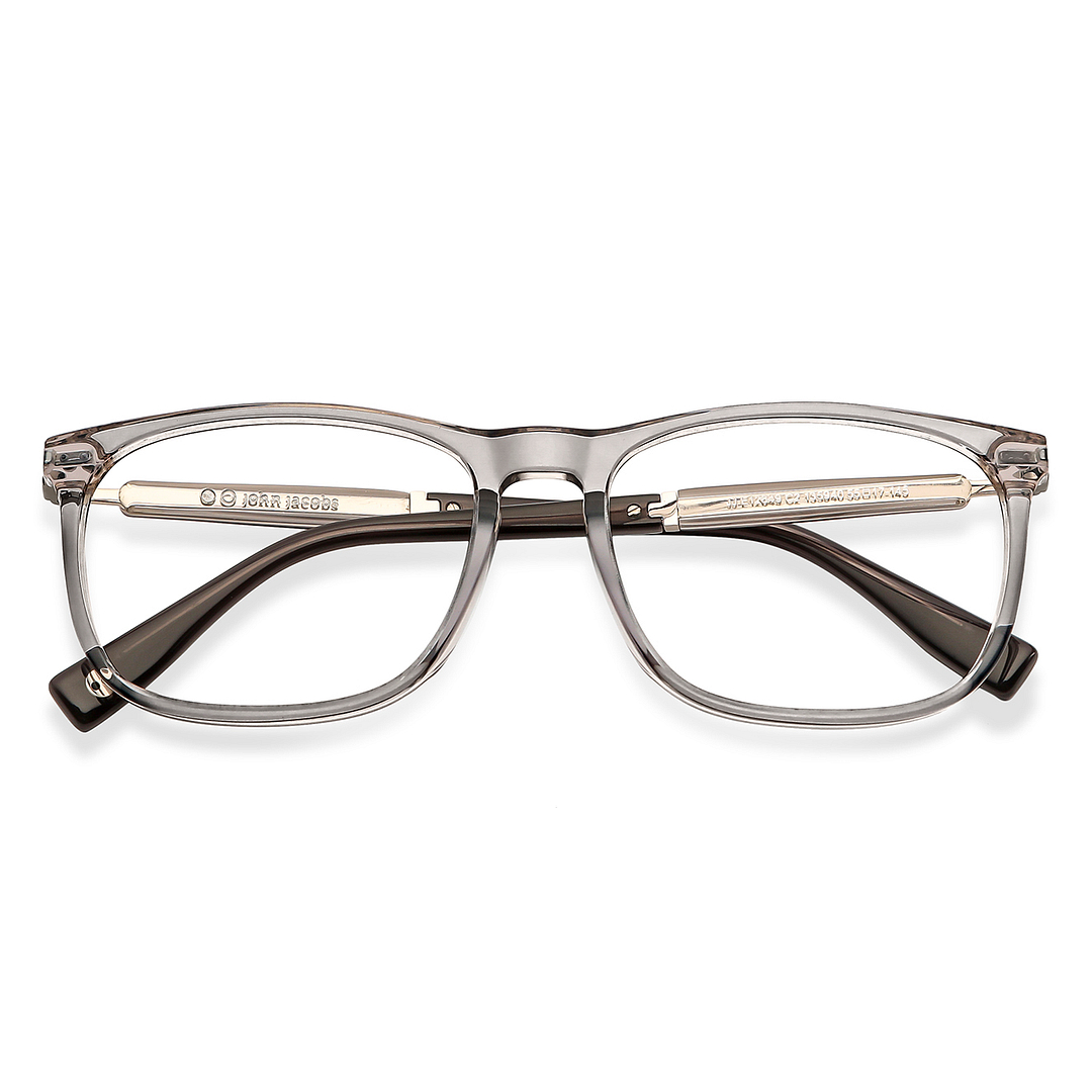 John Jacobs Brown Transparent Full Rim Square left side