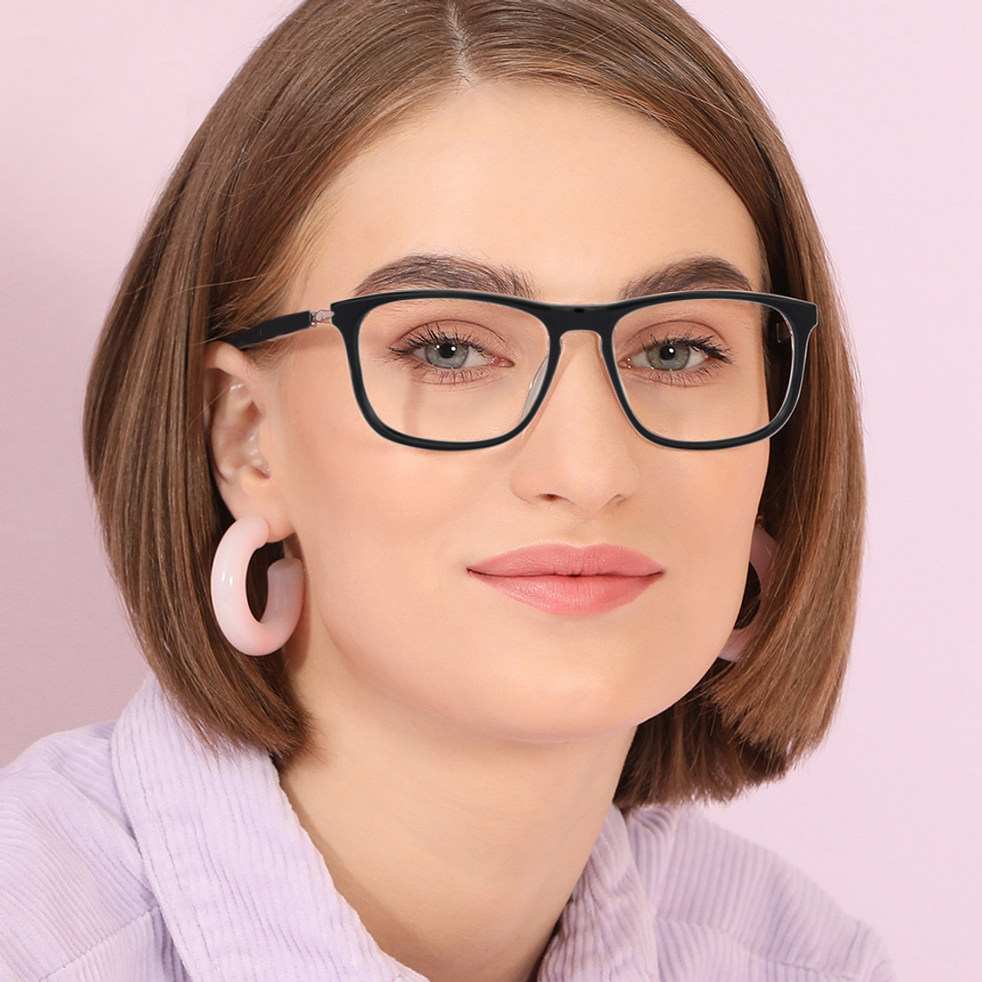 John Jacobs Black Full Rim Square right side