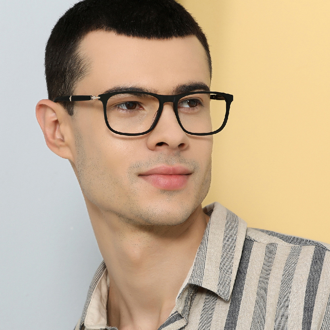 John Jacobs Black Full Rim Square left side