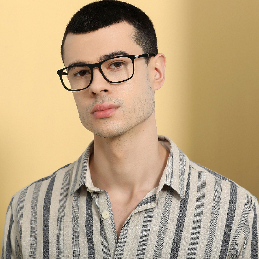 John Jacobs Black Full Rim Square left side