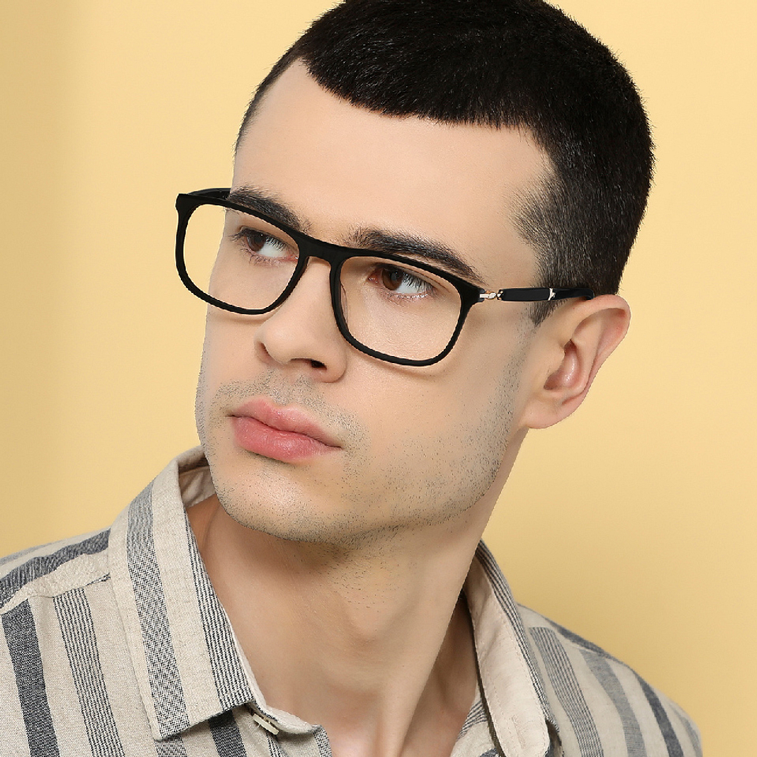 John Jacobs Black Full Rim Square right side