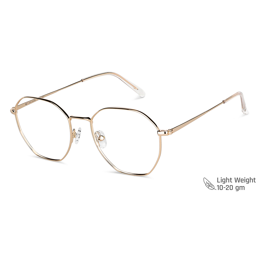 John Jacobs Online Gold Full Rim Geometric right side