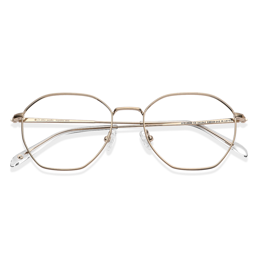 John Jacobs Online Gunmetal Full Rim Geometric left side