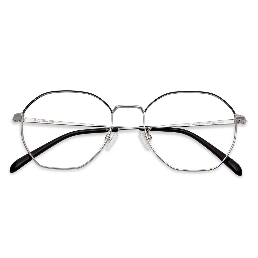 John Jacobs Online Silver Full Rim Geometric right side