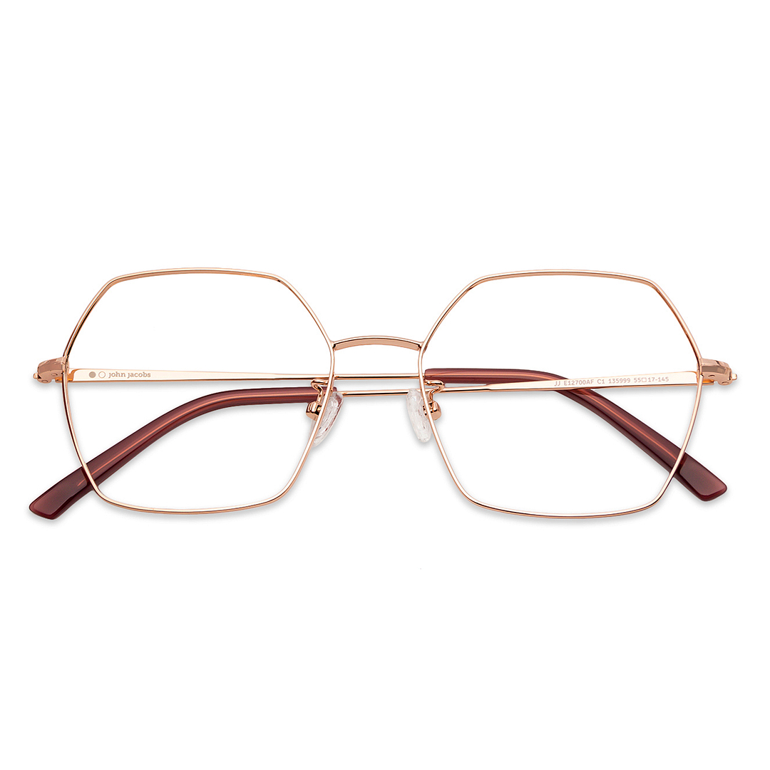 John Jacobs Online Gold Full Rim Hexagonal left side