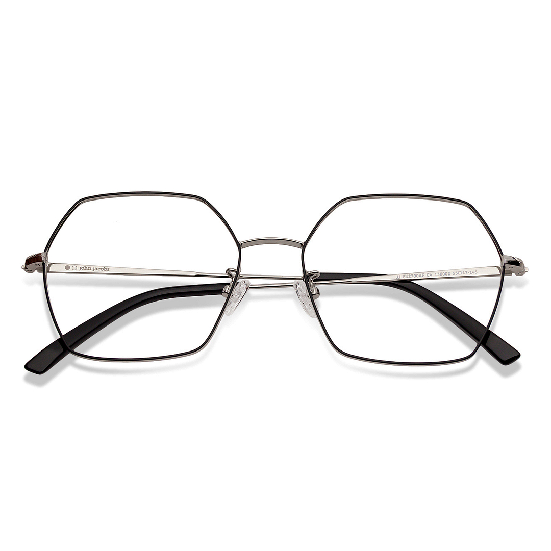 John Jacobs Online Silver Full Rim Geometric left side