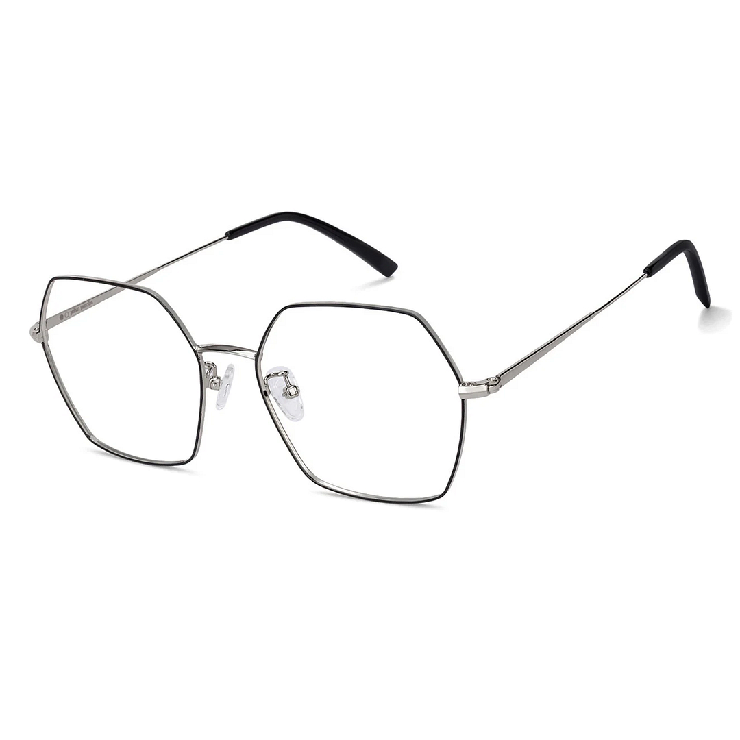 John Jacobs Online Silver Full Rim Geometric left side