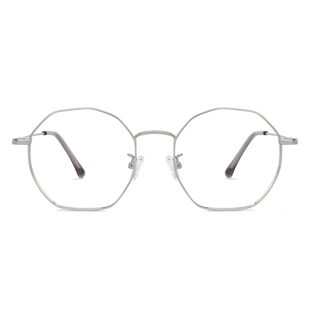 John Jacobs Online Silver Full Rim Hexagonal left side