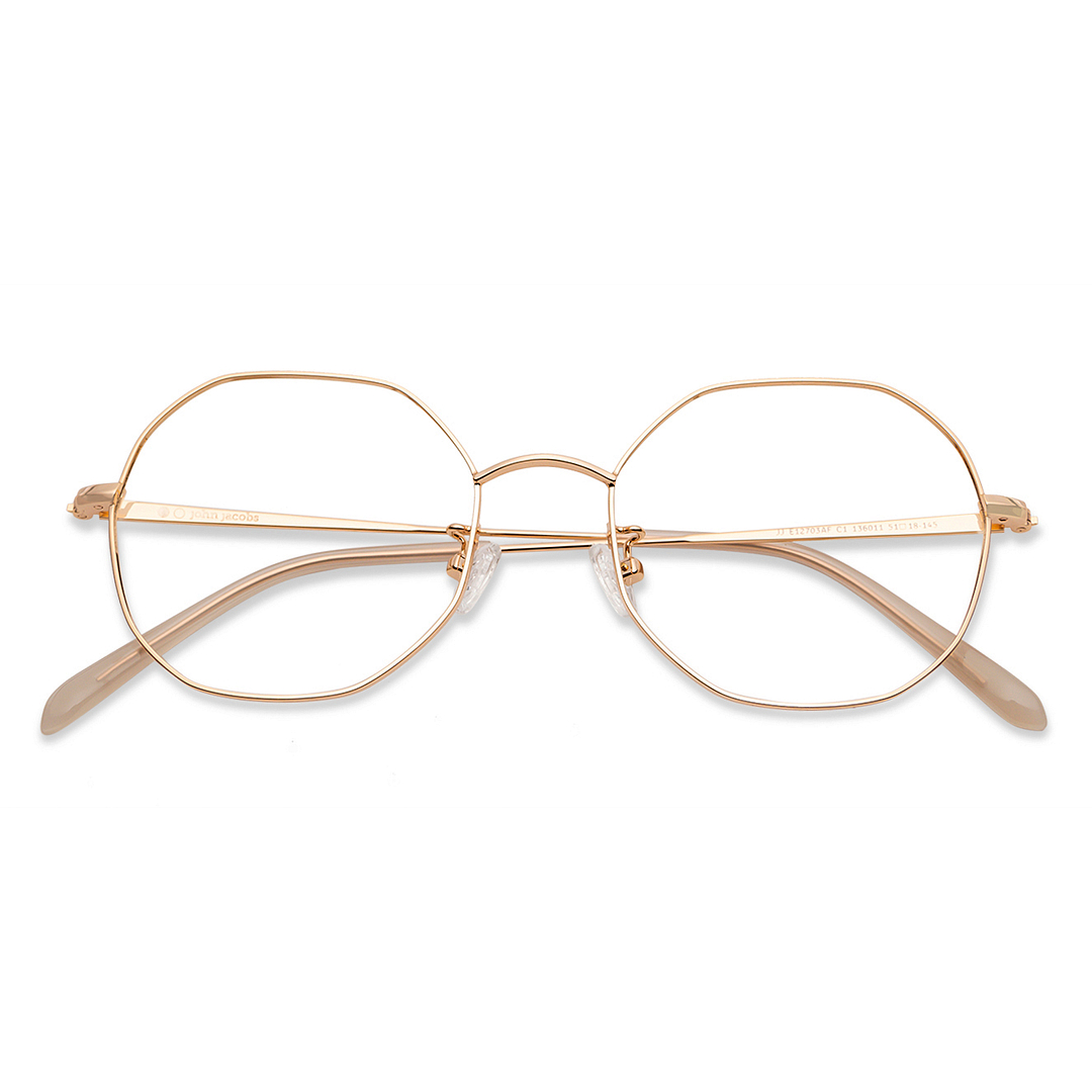 John Jacobs Online Gold Full Rim Geometric left side