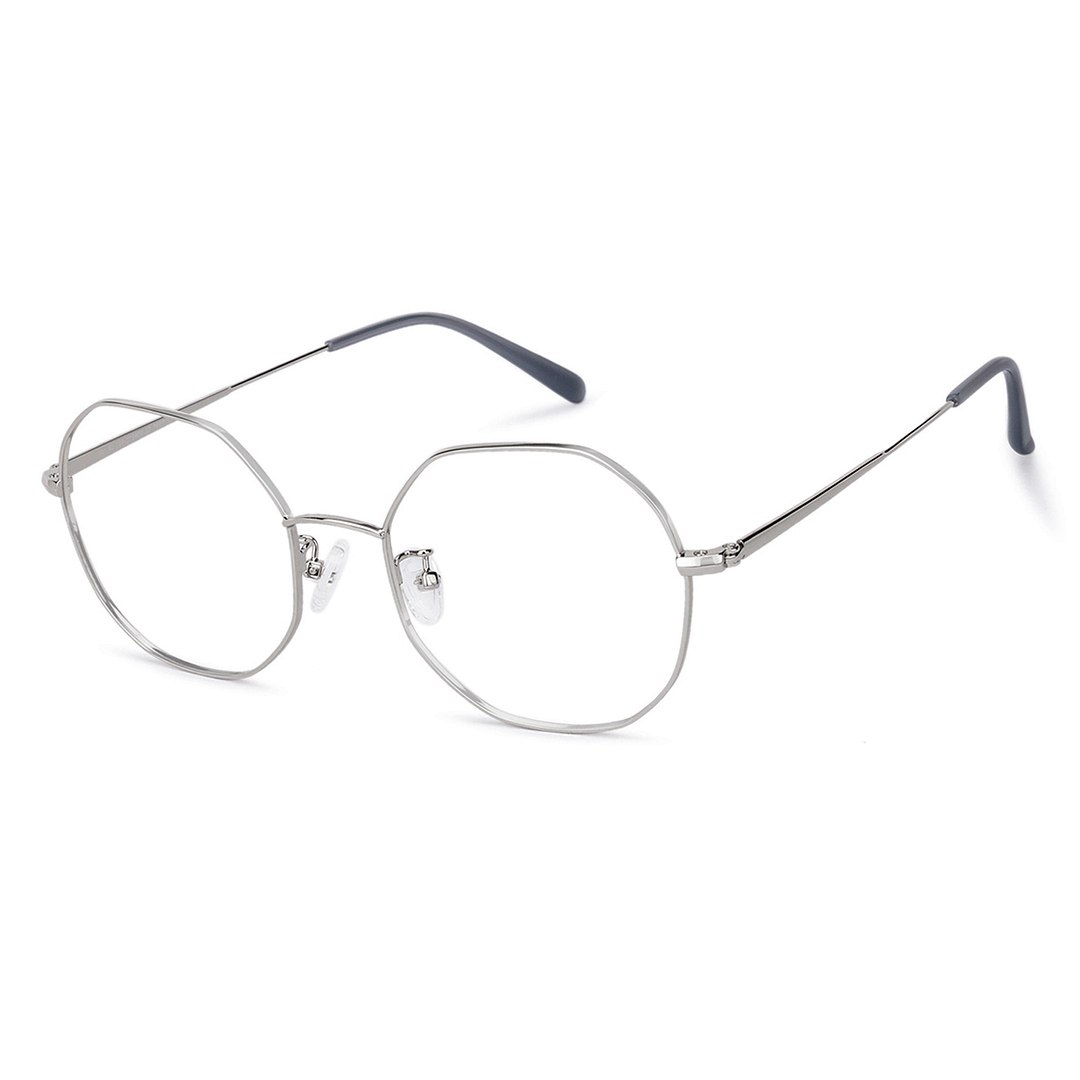 John Jacobs Online Silver Full Rim Geometric left side