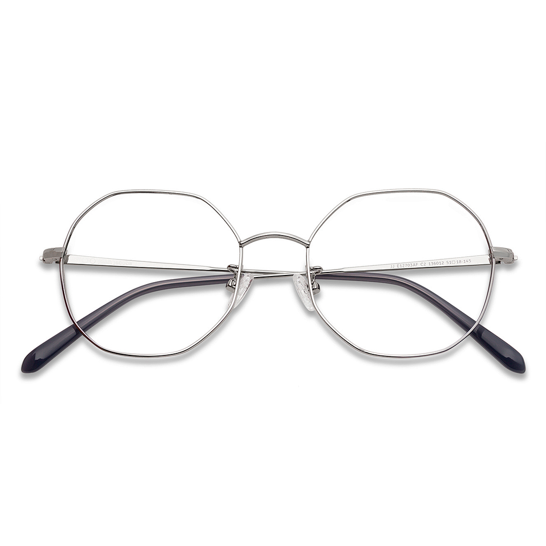 John Jacobs Online Silver Full Rim Geometric left side