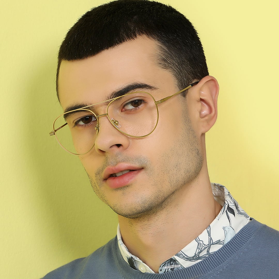 John Jacobs Gold Full Rim Aviator right side