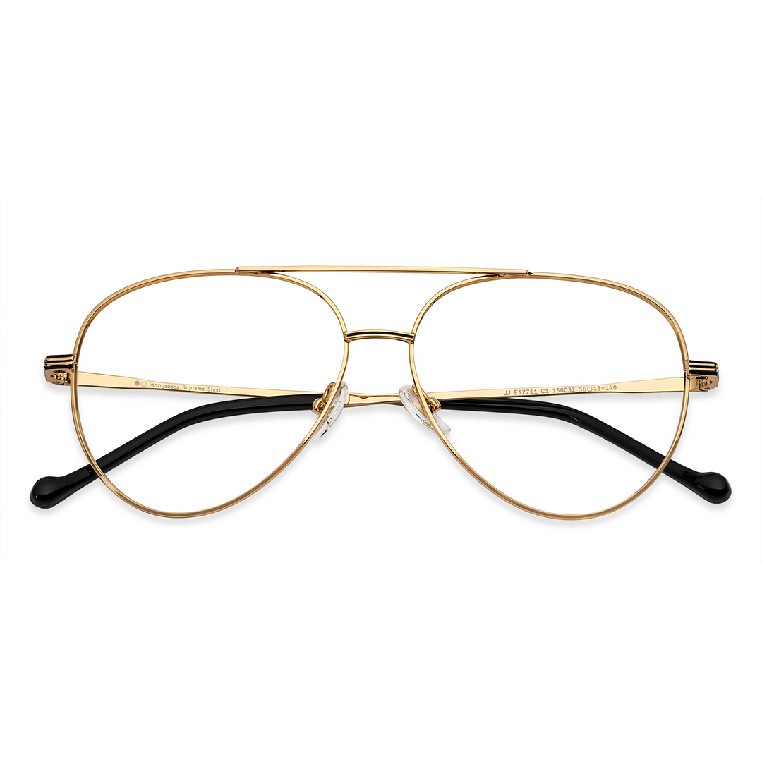 John Jacobs Gold Full Rim Aviator left side