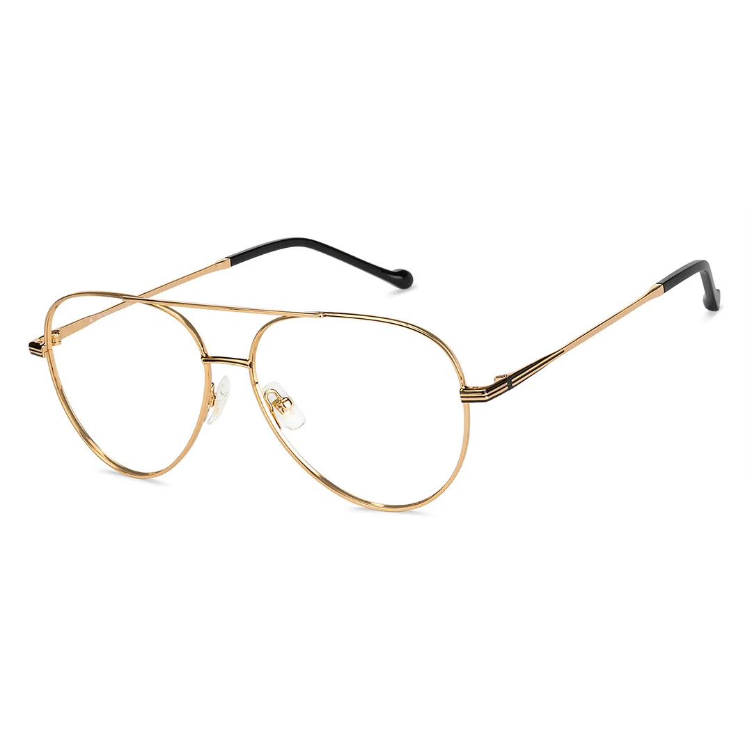 John Jacobs Gold Full Rim Aviator left side
