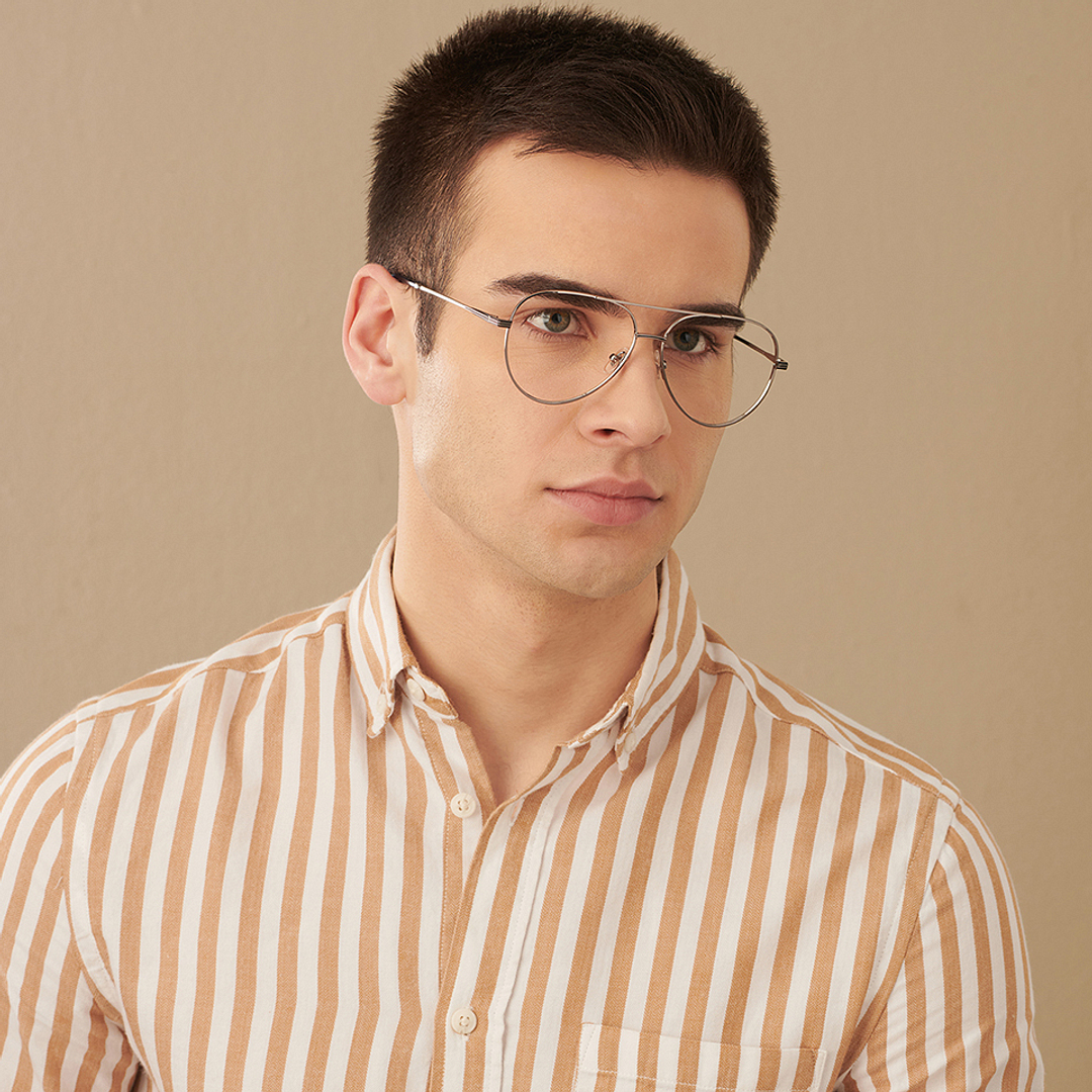 John Jacobs Gray Full Rim Aviator right side