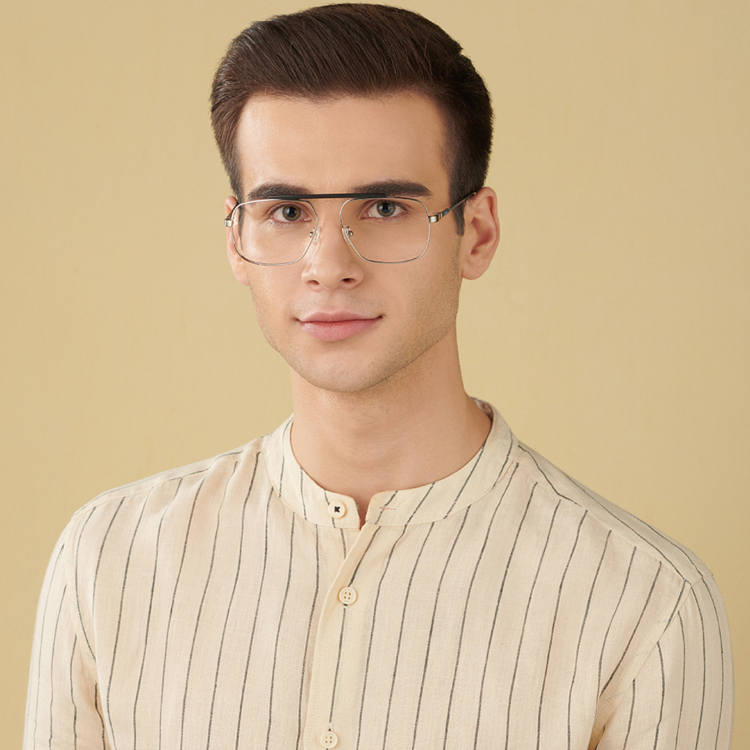 John Jacobs Online Silver Full Rim Square right side