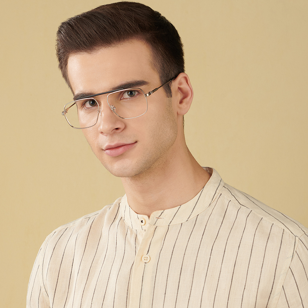 John Jacobs Online Silver Full Rim Square left side