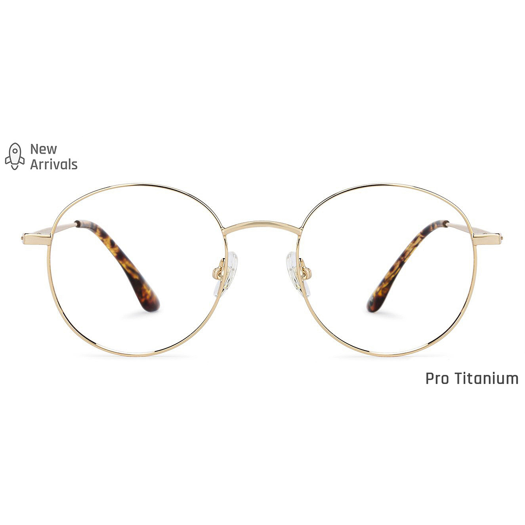 John Jacobs Online Gold Full Rim Round left side