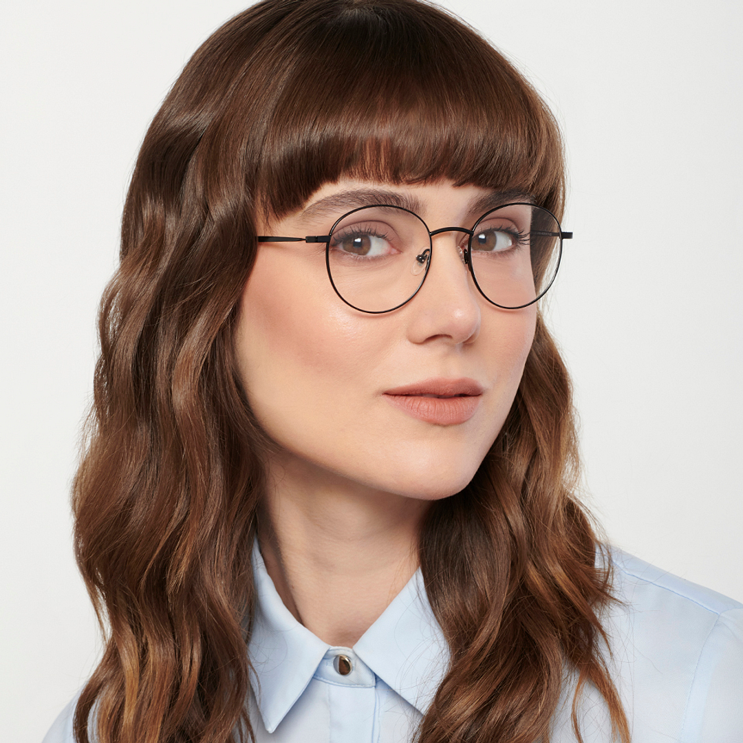 John Jacobs Black Full Rim Round left side