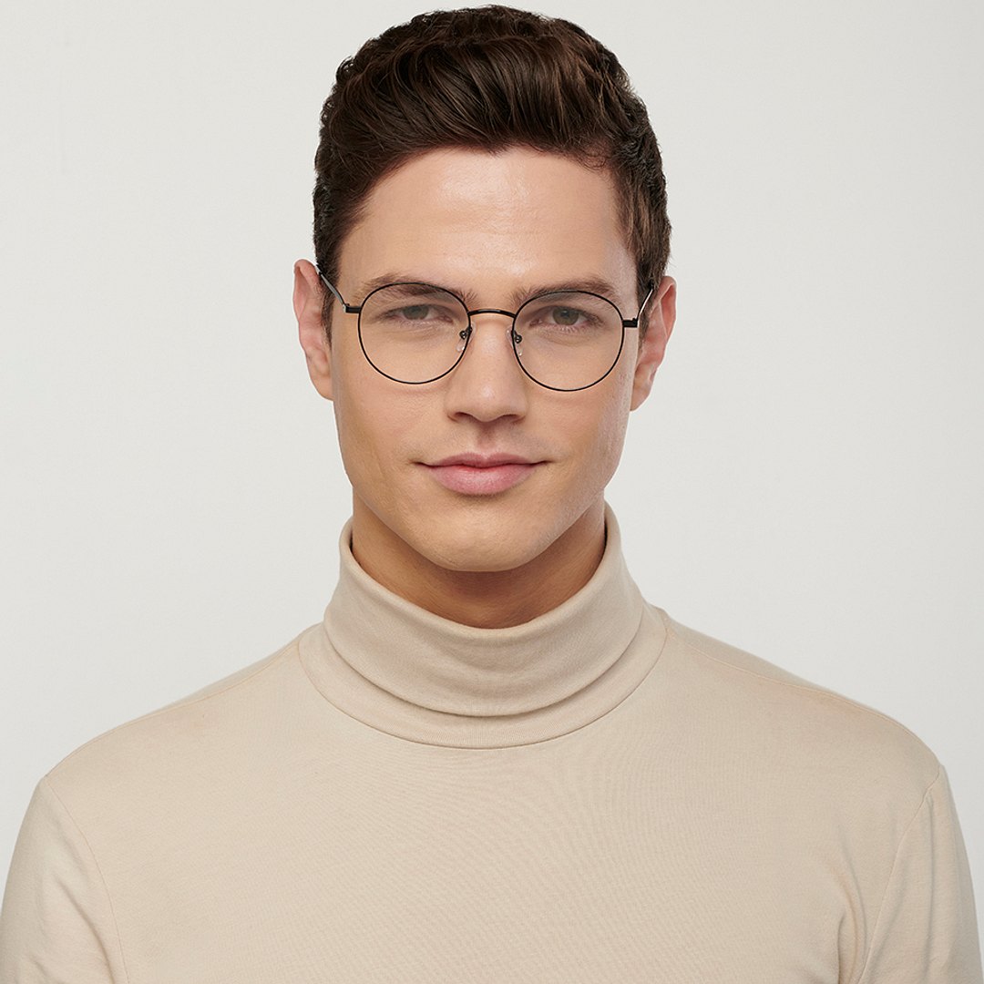 John Jacobs Black Full Rim Round right side