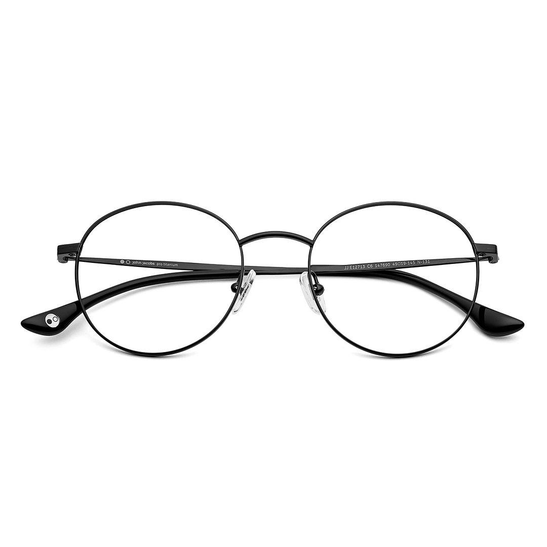 John Jacobs Black Full Rim Round left side