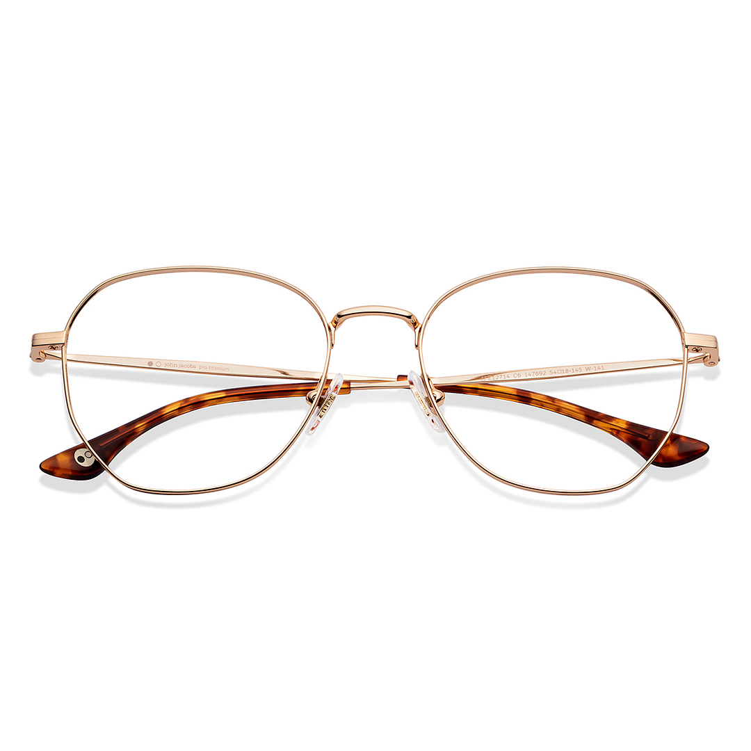 John Jacobs Online Gold Full Rim Geometric left side