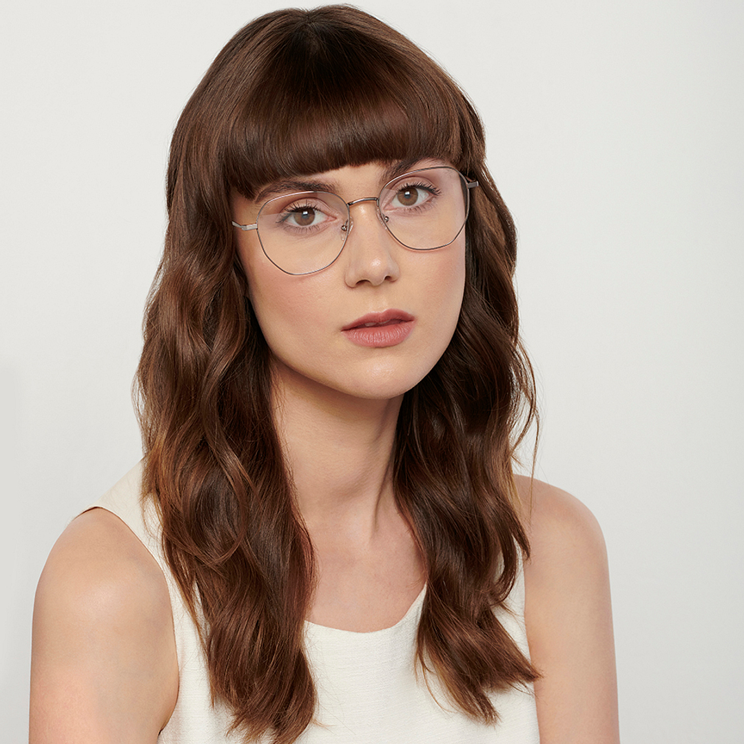 John Jacobs Online Gunmetal Full Rim Geometric left side