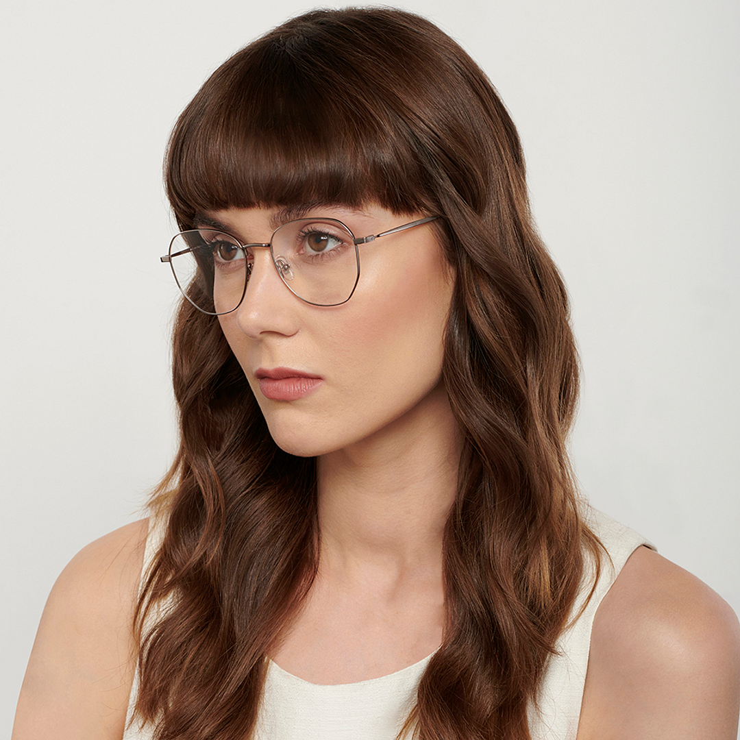 John Jacobs Online Gunmetal Full Rim Geometric right side