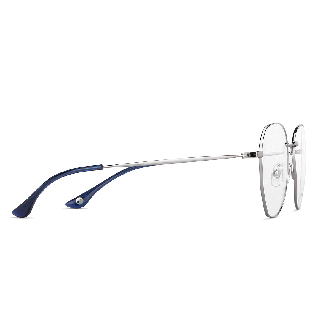 John Jacobs Online Gunmetal Full Rim Geometric left side