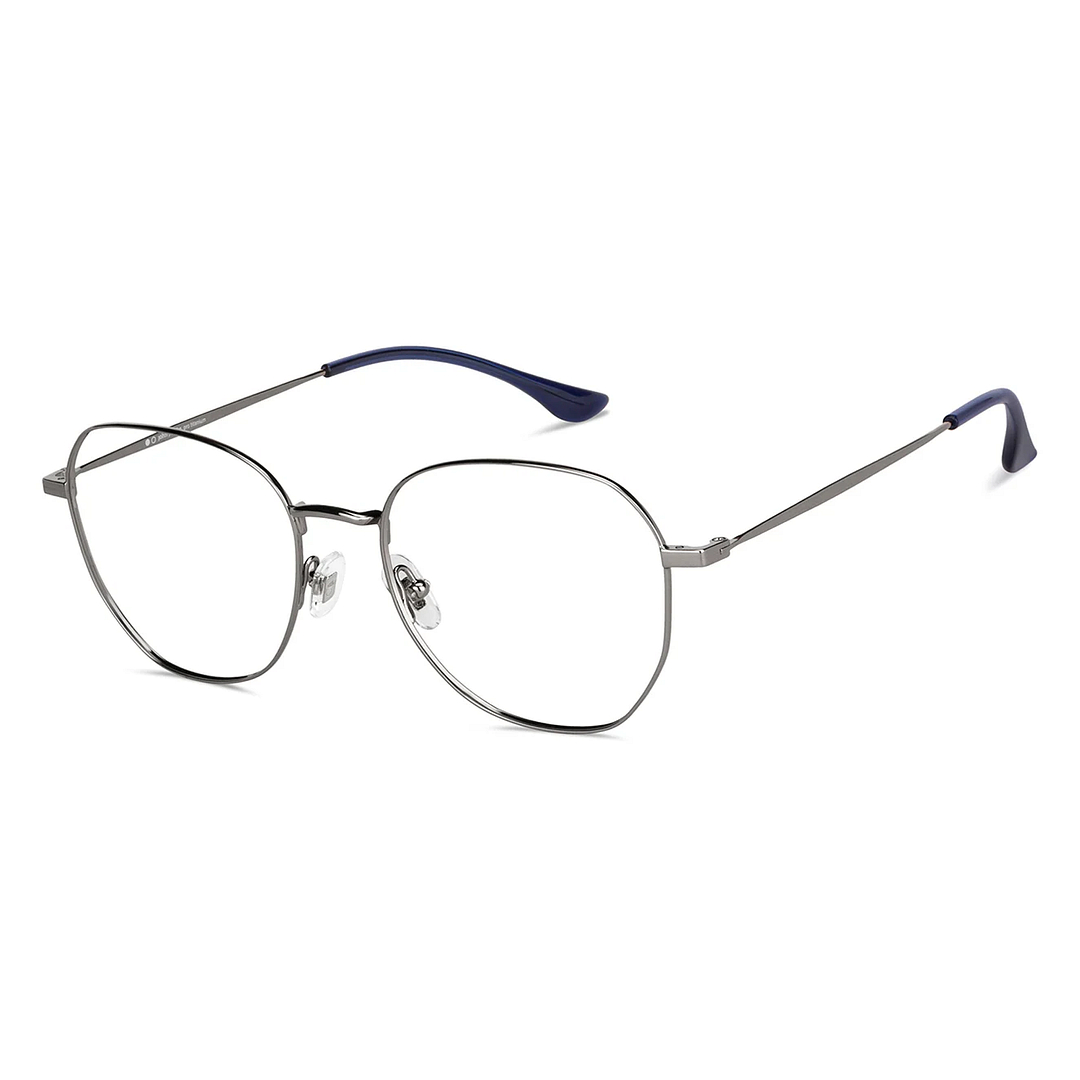 John Jacobs Online Gunmetal Full Rim Geometric right side