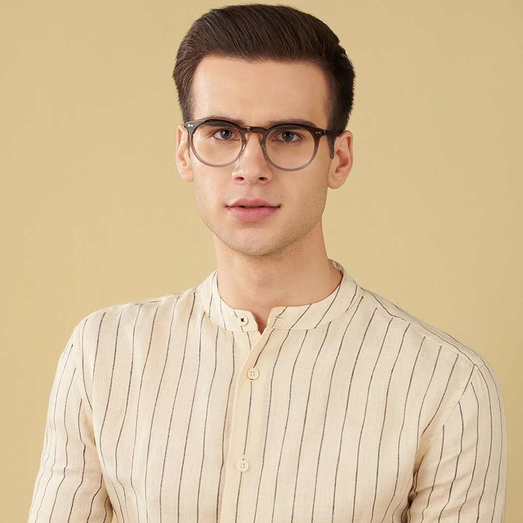 John Jacobs Brown Transparent Full Rim Round right side