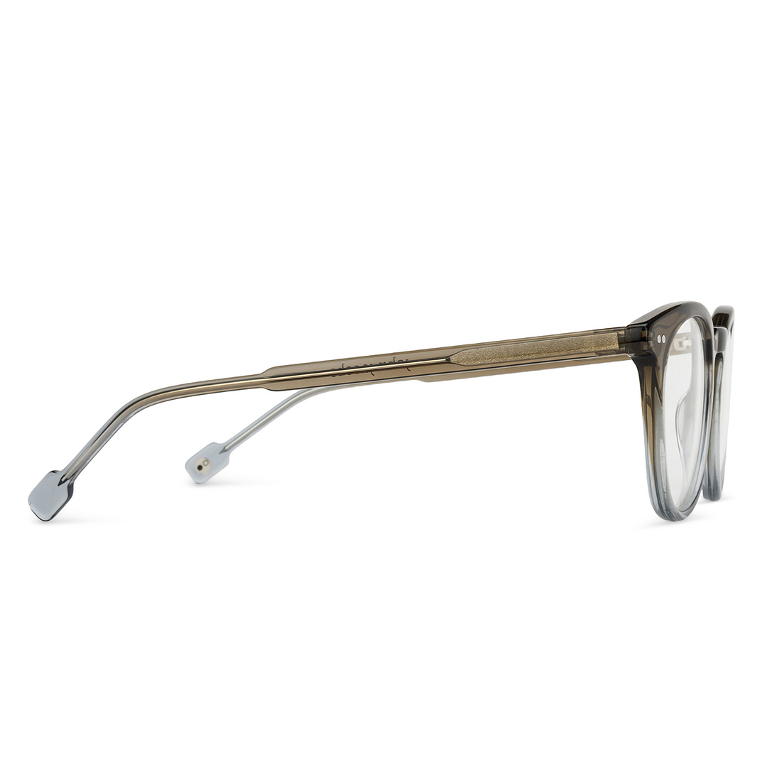 John Jacobs Brown Transparent Full Rim Round left side